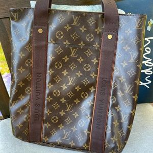 Louis Vuitton Cabas Beaubourg Monogram Brown Coated Canvas Tote